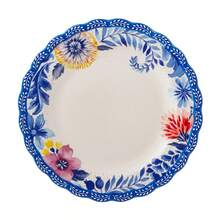 12-Piece Stoneware Dinnerware Set, Blue - Blue - View 3