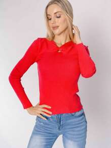 Women's Knitted Sweater With Opening In The Chest