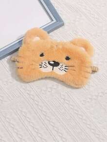 1 Pieza Antifaz Para Siesta De Felpa Con Tigre Pequeño De Dibujos Animados, Antifaz Para Dormir - Amarillo - Ver 1