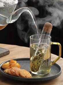 Infusor y filtro de té de vidrio transparente resistente al calor con diseño de tubo de ensayo, nuevo y popular filtro de té para preparar té, de vuelta a la escuela