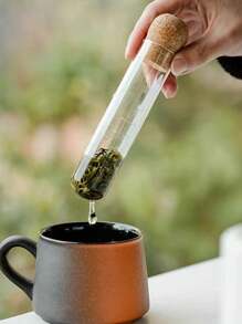 Infusor y filtro de té de vidrio transparente resistente al calor con diseño de tubo de ensayo, nuevo y popular filtro de té para preparar té, de vuelta a la escuela