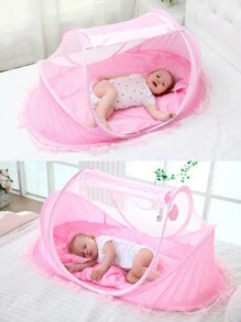 Cuna Moisés Plegable Portátil Mosquitero Bebe Colchon Niños - Rosa - Ver 2