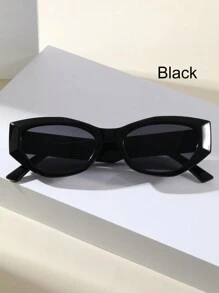 1pc Men's Polygon Cat Eye Narrow Frame Fashion Glasses With High-End Appearance, Suitable For Driving And Street Photography - Multicolor - View 4