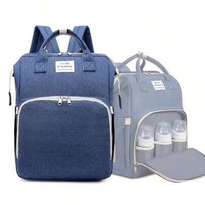 Mochila Pañales Cuna Impermeable Multifunción Para Bebe Portátil