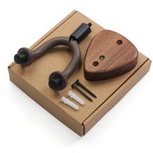 Walnut Wood Material Guitar Wall Mount Hanger Bracket For Acoustic Guitar/Electric Guitar/Bass/Ukulele, Musical Instrument Display Stand - Wood Color - View 7