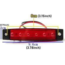 20 cái 12V-24V 3.8" 6 Led Mặt trước Ở phía sau Bên Người đánh dấu Chỉ báo Led Đèn Chỉ báo Đối với Ô tô/xe hơi Xe tải Đoạn phim giới thiệu Xe buýt - trắng - Xem 7