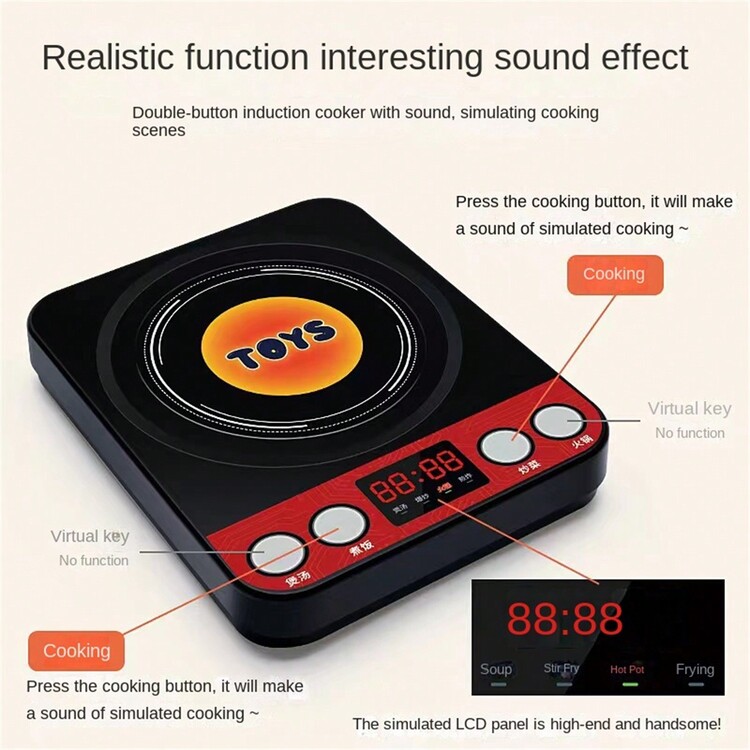 91 ילדים משחק בית סימולציה מיני מטבח סטים סיר לחץ אינדוקציה כיריים גזירה פרי בישול מטבח סטים משחקים אינטראקטיביים צעצועים - ורוד - ראה 5