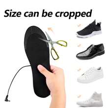 男士女士鞋墊加熱鞋墊可水洗隨意切割 Eva 鞋墊適合家庭和辦公室會議室使用 - 黑色 - 查看 5