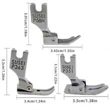 1套工業平頭縫紉機壓腳套裝,包括p351,p363,p58n,p36n,p36ln - 銀色 - 查看 3