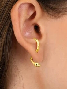 1對S925純銀小蛇可調節金色銀色耳環適合女士耳釘婚禮派對婚禮訂婚儀式禮品