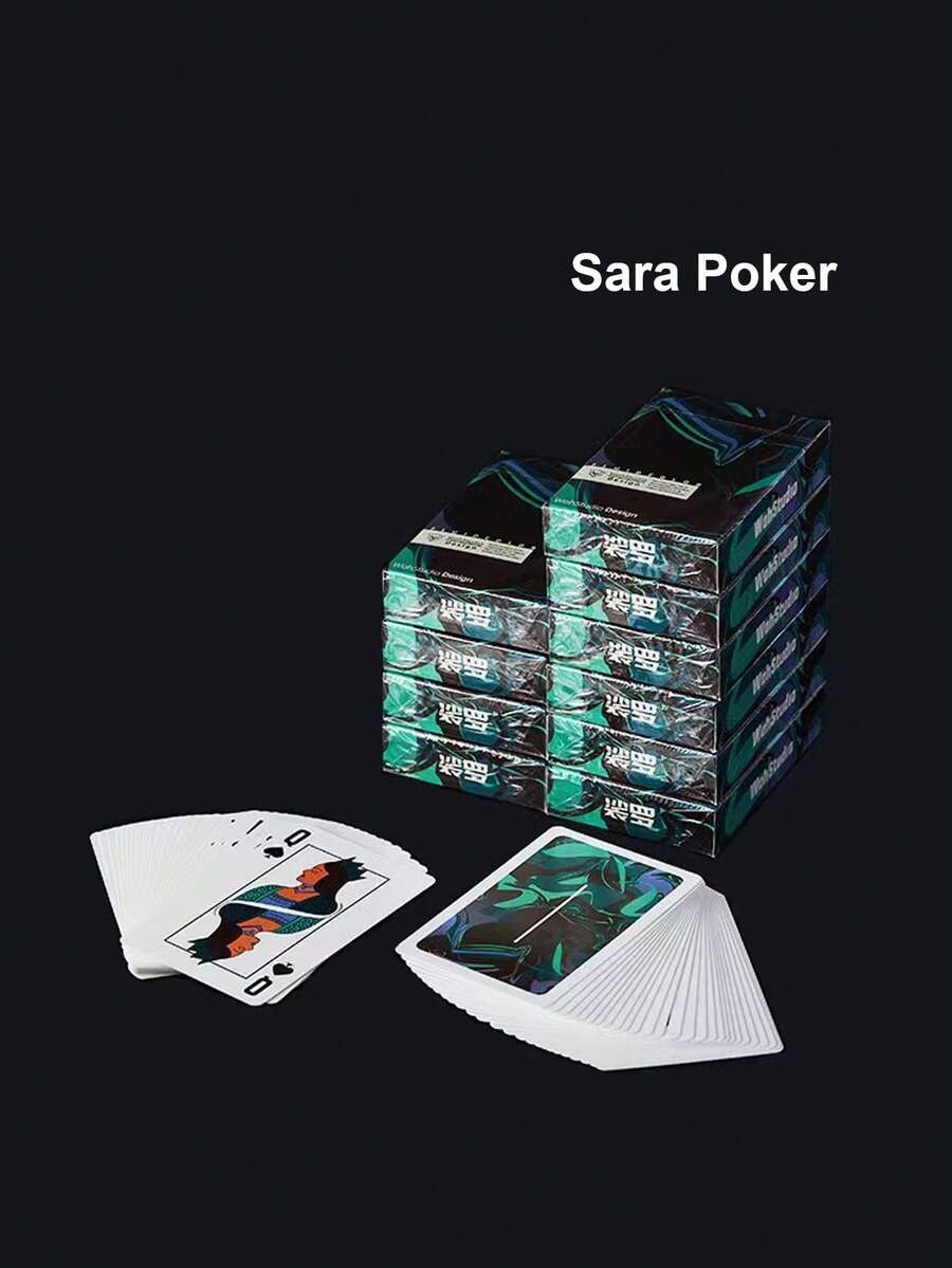 1 個創意德州撲克藝術設計加厚男女休閒桌上遊戲 - 薄荷綠 - 查看 1