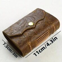 掀蓋筆記本,160頁高級牛皮紙 - 棕色 - 查看 2