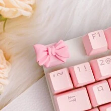 1個粉色蝴蝶結樹脂鍵帽 - 玫紅色 - 查看 1