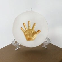 嬰兒手印和腳印泥,寵物爪印模具,嬰兒每月里程碑超輕粘土手印紀念品 - 白色 - 查看 1