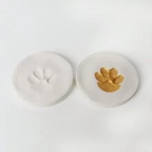 嬰兒手印和腳印泥,寵物爪印模具,嬰兒每月里程碑超輕粘土手印紀念品 - 白色 - 查看 3