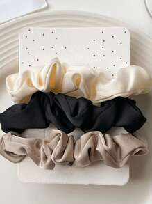 3pcs/Set Women's Satin Retro Hair Scrunchies, Fashionable, Versatile, Elegant And High-End Hair Accessories/Hair Scrunchies/ Hair Ties, Suitable For Daily Wear, Hairstyles Such As Ponytails/ Buns/ Braids, And Daily Routines Such As Face Washing/ Showering/ Make-Up, Matching Clothing Accessories Such As Hair Scrunchies And Elastic Bands Casual,Scrunchy Hair Ties Makeup Home Gym Woman Accessories Head Accessories