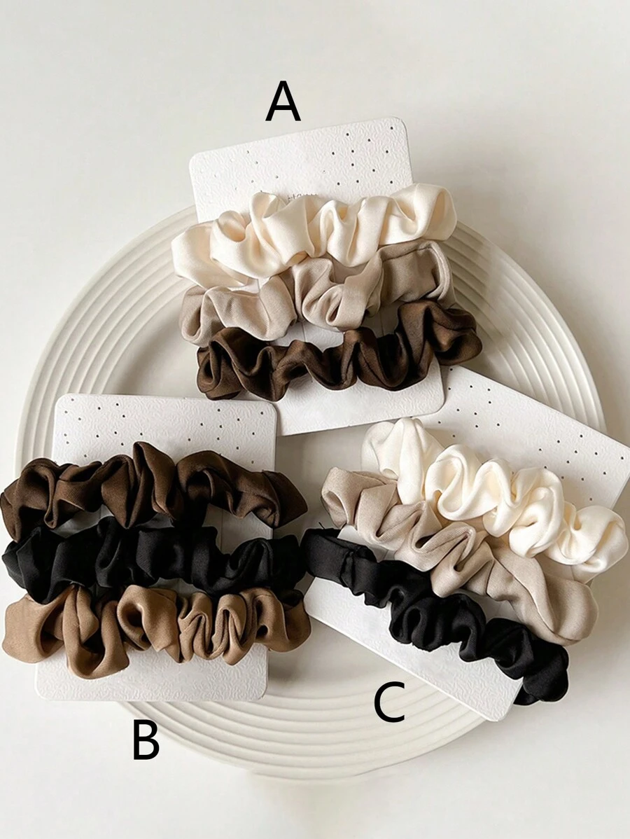 3pcs/Set Women's Satin Retro Hair Scrunchies, Fashionable, Versatile, Elegant And High-End Hair Accessories/Hair Scrunchies/ Hair Ties, Suitable For Daily Wear, Hairstyles Such As Ponytails/ Buns/ Braids, And Daily Routines Such As Face Washing/ Showering/ Make-Up, Matching Clothing Accessories Such As Hair Scrunchies And Elastic Bands Casual,Scrunchy Hair Ties Makeup Home Gym Woman Accessories Head Accessories
