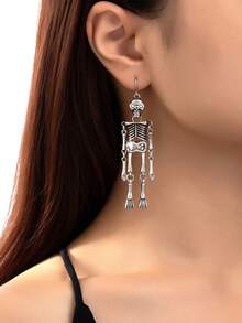 Vintage Exaggerated Skeleton Gothic Punk Halloween Party Earrings - Skull Earrings - View 2