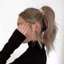 3pcs/Set Women's Gold Round Hair Clips With Rhinestones For High Ponytail Fixation, Anti-Slip, Suitable For Daily Wear, Home, Outdoor, Commute, Gift Elegant, School Hair Accessories For Women Claw Clips Hair Claws Hair Barrettes, School Stuff, Head Accessories, Hairpin - Gold - View 7