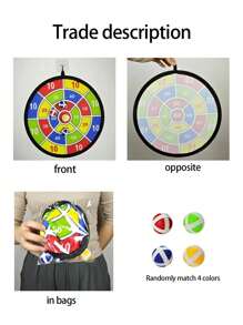 Set de 12 pelotas adhesivas y diana, juguete para interior/exterior para interacción entre padres e hijos, suministros para juegos de fiesta de cumpleaños