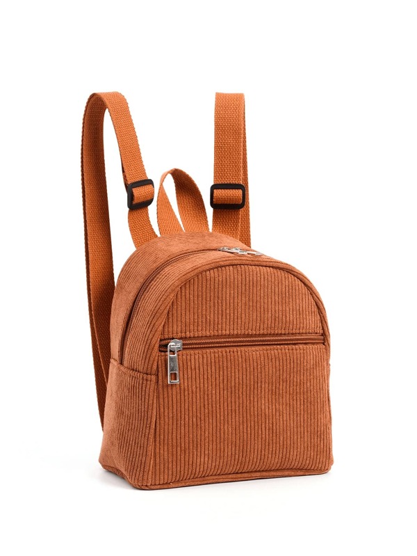 1 Peça Mini Mochila Infantil De Veludo Cotelê Fosca Fofa, Adequada Para Meninas, Estudantes Do Ensino Fundamental, Escola, Viagens E Férias, Presentes De Natal