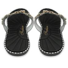 Shendy Vendy Elegant Sandal With Shiny Crystals Rhinestones - Black - View 5