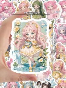 61pcs Anime Magic Girl Stickers For Diy Decoration On Notebook, Phone Case, Stationery Or Bullet Journal, Waterproof - Multicolor - View 2