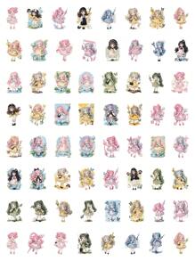 61pcs Anime Magic Girl Stickers For Diy Decoration On Notebook, Phone Case, Stationery Or Bullet Journal, Waterproof - Multicolor - View 3