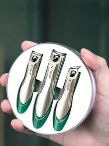 plys 3 CÁI Bộ dụng cụ cắt móng tay Móng tay & Móng chân Móng tay Cắt Clippers Chất lượng Thép không gỉ Có thể mang đi Máy cắt móng tay Bộ - Bộ cắt móng tay xanh 3 món - Xem 4
