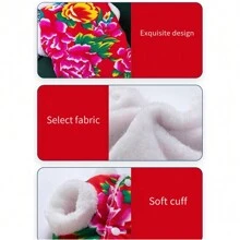 1pc Dog's Warm Red Jacket With Large Flowers And Button Closure, Suitable For New Year Festival/ Daily Dressing - Red - View 7