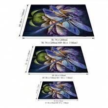 1pc Flannel Fleece Blanket With Dragonfly Pattern, Suitable For All Seasons As Abstract Design Soft Warm Sofa, Air-Conditioning And Bed Blanket - Multicolor - View 2