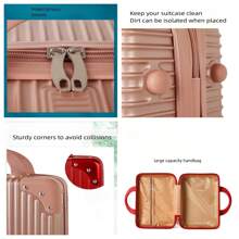 Portable 14 In Cosmetic Handbag, Lightweight Versatile Carry On Travel Luggage Bag, Suitcase Bag, 1pc Portable Cosmetic Bag, Women's Travel Toiletry Bag With Handle, Multifunctional Cosmetic Bag, Makeup Bag Women's Large Capacity Zipper, Bag For School School Accessories School Stuff - Gold - View 10