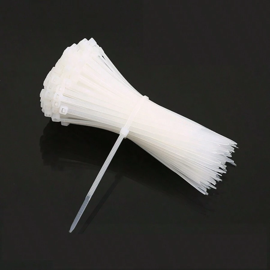 100 Nylon Dây buộc , Tự Khóa Dây kéo Cà vạt Với Khóa , Dây buộc Đối với Dây điện Sự quản lý - trắng - Xem 1