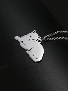 1個女性不鏽鋼時尚貓咪吊墜項鍊,動物愛好者的禮物 - 時尚系列 - 查看 10