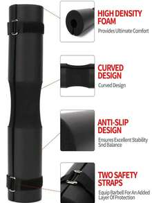 1件/條杠鈴肩墊,加厚款深蹲舉重泡棉頸墊,練肺、臀部和硬舉的健身運動訓練必備 - 黑色 - 查看 3