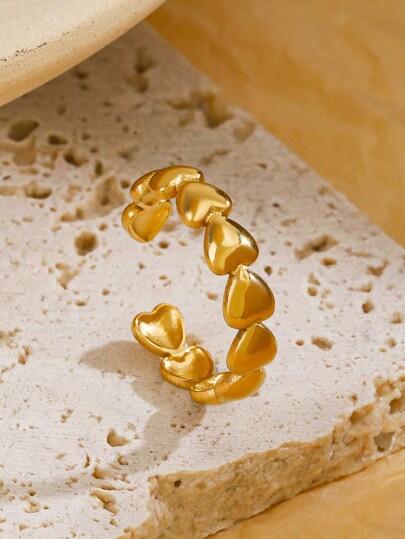 1st Eenvoudige roestvrijstalen open hartring, Valentijnsdag cadeau-idee voor vrouwen, dagelijks te dragen Valentijnsdag, moeder, moeder, Moederdag, cadeau