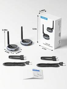 Bộ thu và phát không dây Lemorele lên đến 4 RX Nhiều TV Ăng-ten kép Tầm xa 165FT Tần số 5GHz 1080P 60Hz - Xám - Xem 6