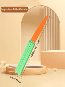 1 Miếng Creative 3D In Loại bướm Dao Hình dạng A Củ cà rốt , Nhựa Flip Tập huấn Dao , Qủa tặng Đối với Đồ chơi Bộ sưu tập ( Ngẫu nhiên Phụ kiện ) - Nhiều màu - Xem 3