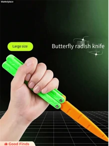 1 Miếng Creative 3D In Loại bướm Dao Hình dạng A Củ cà rốt , Nhựa Flip Tập huấn Dao , Qủa tặng Đối với Đồ chơi Bộ sưu tập ( Ngẫu nhiên Phụ kiện ) - Nhiều màu - Xem 5