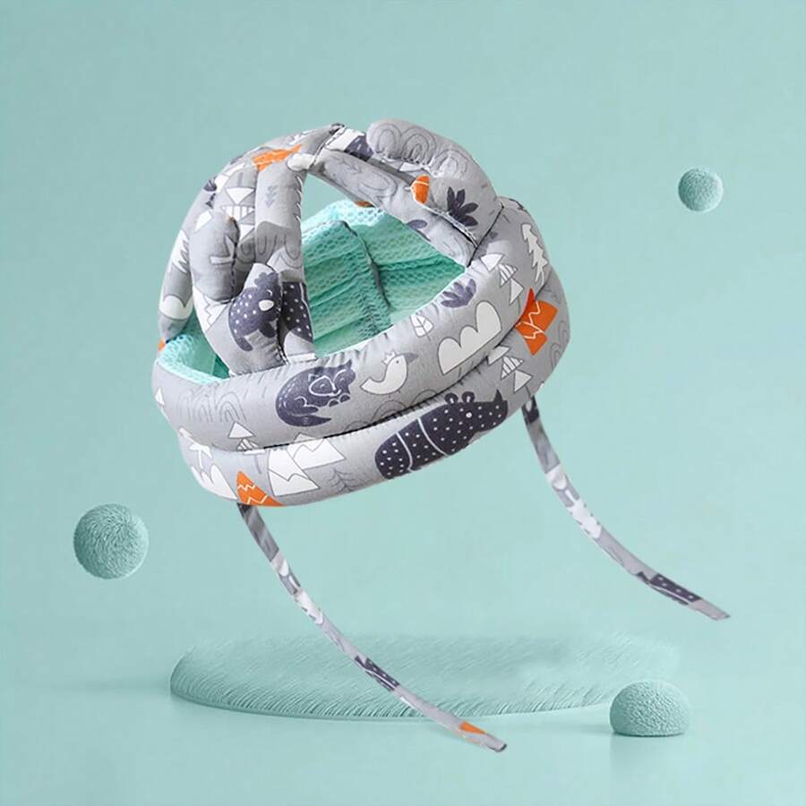 嬰兒防摔保護頭盔,夏季帶墊底防撞保護頭髮 - 灰色 - 查看 1