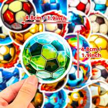 50/100 件足球水瓶贴纸，防水运动贴纸，派对装饰贴纸，足球爱好者贴纸套装礼物，学校用品，返校礼物 - 彩色 - 查看 2