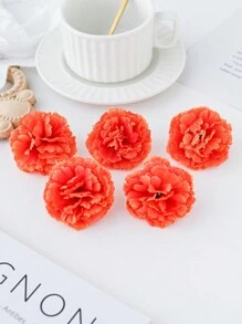 10/30入組人造花塑料絲綢康乃馨頭新娘手捧秋季母親節裝飾花瓶親情節日禮物新年裝飾戶外花園婚禮手捧客廳diy糖果盒裝飾花環,假植物家庭用品 - 橘色 - 查看 4