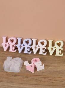 1pc LOVE Silicone Candle Molds DIY Scented Plaster Pendants Making Tools
