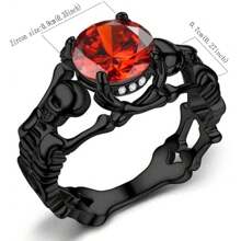 Gothic Đồ trang sức Tím Đỏ  Đen Pha lê Duy nhất Đen Sọ Nhẫn Đối với phụ nữ Quà tặng Giáng sinh - Màu tím - Xem 4