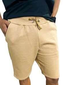 Men Shorts - 米色 - 查看 2