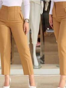 pantalon de vestir - Caqui - Ver 3