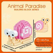 Cartoon Animal Assembly Block Set, Optional Snail, Hamster, Panda, Bird, Yellow Duck Shaped Models, Made Of Abs Material, Suitable For Entry-Level Decompression Construction Toy - Multicolor - View 3