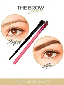 1 件百搭方形 3d 眉刷 + 1 件細斜角眼線眉刷,適合女士眼妝,解決您的眼妝問題 - 彩色 - 查看 2