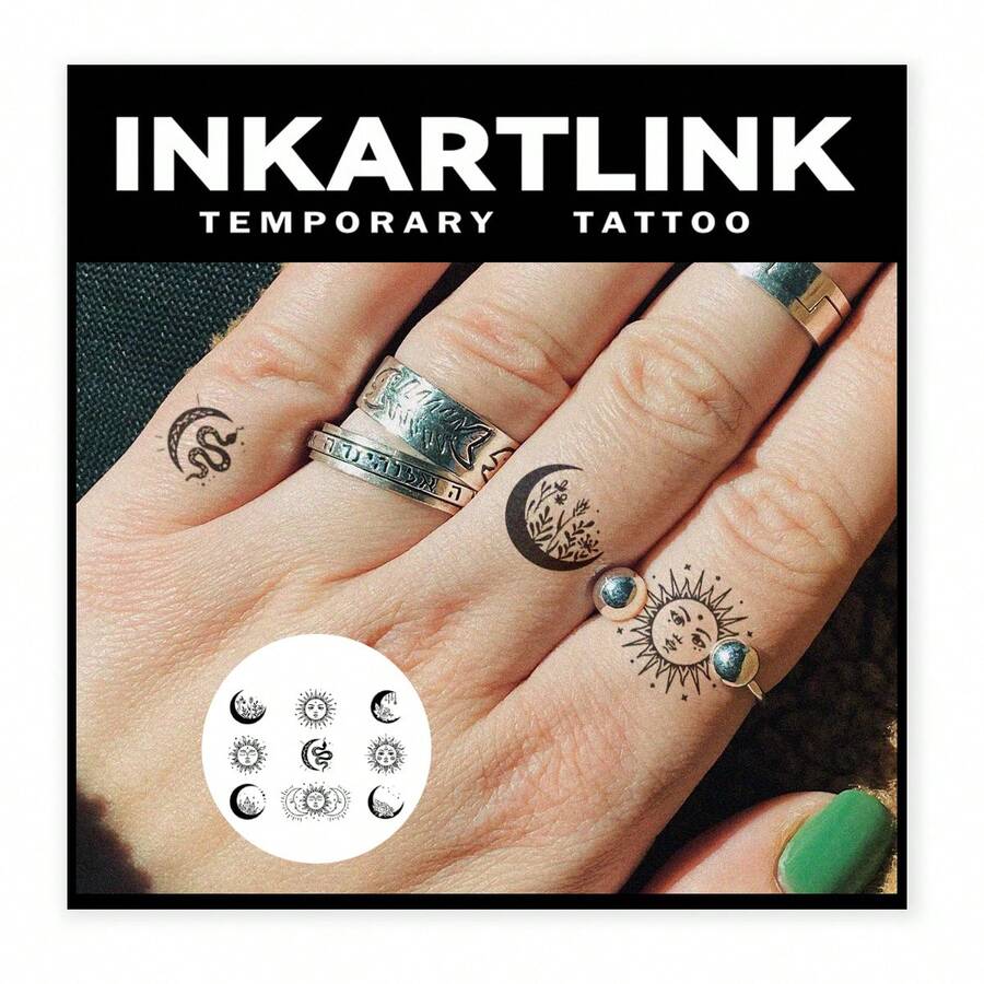 Inkartlink 1pc 10*10cm Small Design Collection Herbal Juice Temporary