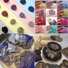 20g假金石片/鍍金玻璃珠用於手工藝品樹脂指甲diy藝術裝飾,填充花瓶以及製作環氧樹脂藝術珠寶等 - 金色 - 查看 2